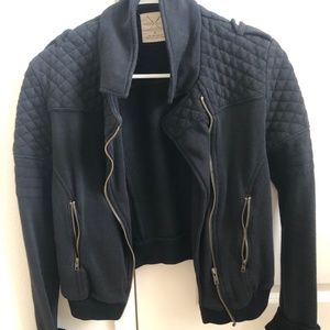 Pins and Needles Cropped Cotton Moto Jacket
